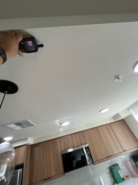 Thermal moisture reading taken at a kitchen ceiling before work began